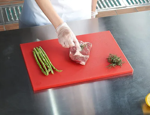 Miniatura 9 de CURTA Paquete de 2 tablas de cortar verdes para cocina, 20 x 14 x 0.5 pulgadas, tabla de cortar comercial de plástico codificado con superficie