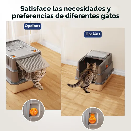Miniatura 5 de FURTIME Pequeña caja de arena de acero inoxidable con tapa para gatito, caja de arena cerrada de metal para gatos pequeños, caja de gato con caja