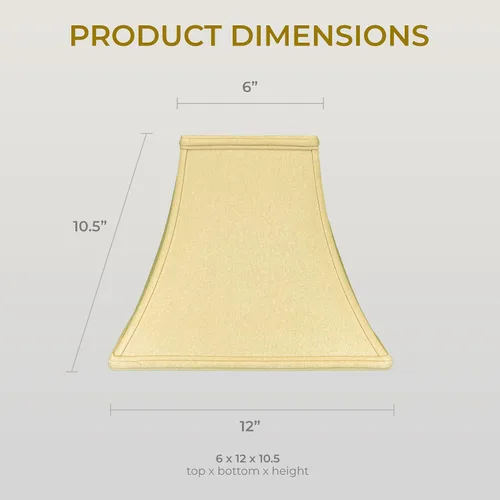 Miniatura 2 de Royal Designs pantalla básica para lámpara, diseño de campana cuadrada, Oro Antiguo, 6 x 12 x 10.5 pulgadas