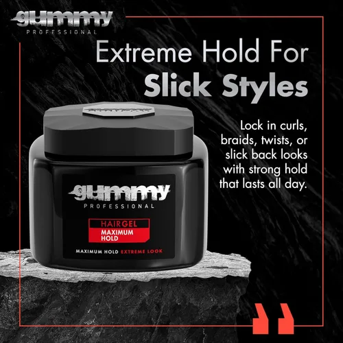Miniatura 2 de Gummy Gel profesional para el cabello para hombres y mujeres – Gel de peinado de fuerte sujeción para looks de espalda resbaladiza, rizos, trenzas