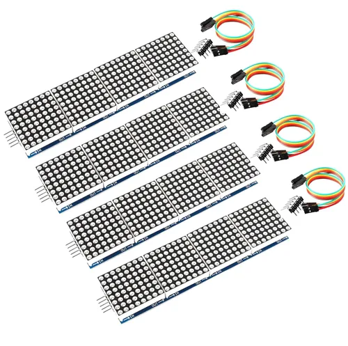 Miniatura 7 de Pantalla de matriz de puntos FC16 4 en 1 32x8 con chip MAX7219 - Compatible con Arduino, ESP32, ESP8266, Raspberry Pi, MicroPython - Módulo