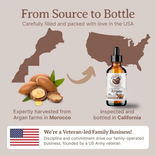 Miniatura 7 de Bella Terra Oils - Aceite de argán de 2 onzas - Aceite para el cabello encrespado, lleno de vitamina E y grasas Omega, el mejor suero para pieles