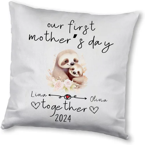 Sloth Family Mother's Day, Personalised Pillow Case Decor for Home, Present for Mom, Grandmother, for Her Sloth 7