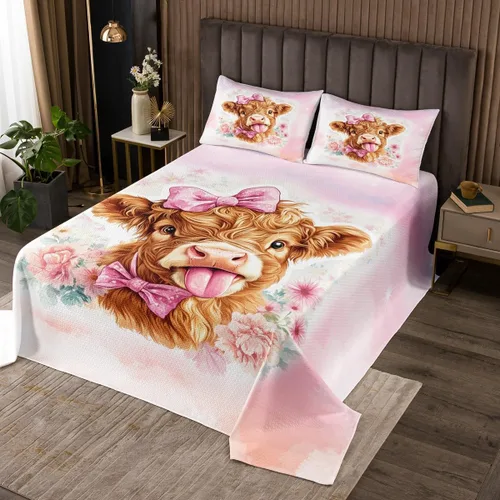 Miniatura 13 de Castle Fairy Daisy Florals Bedspread Twin Size,Cartoon Wildflowers Coverlet Set for Kids Girls Teens Adults Bedroom Decor,Retro Country
