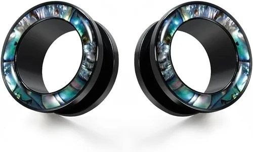Miniatura 3 de TBOSEN Juego de 6 piezas de túneles de oreja de ajuste de tornillo de moda, calibre de acero inoxidable, expansor, joyería de piercing 0.00 oz-1