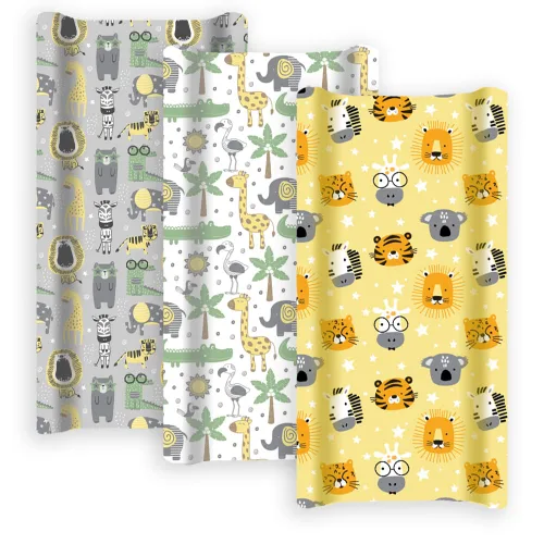 Miniatura 2 de GROW WILD Juego de 3 fundas para cambiador, algodón suave y elástico, funda para cambiador de bebé, fundas para cambiador de pañales para niñas