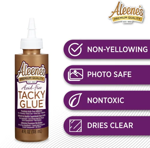Miniatura 4 de Aleene's DC26425 Pegamento pegajoso sin ácidos, 4 oz.