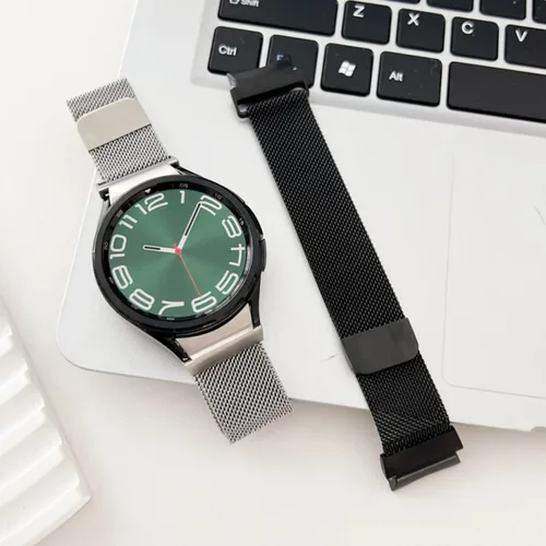 Miniatura 5 de ALMNVO Correa de metal para Galaxy Watch 7/6/FE/5/5 pro/6 Classic/4 Classic, correa magnética de acero inoxidable con un clic sin huecos