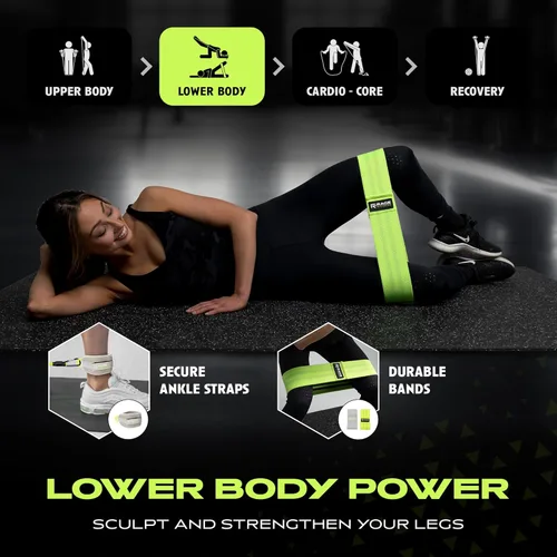 Miniatura 4 de Rage Fitness Ex Kit 9 en 1 gimnasio en una bolsa – Bandas elásticas, para glúteos y resistencia con asas, anclaje de puerta, viajes, oficina
