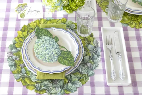 Miniatura 3 de Hydrangea - Manteles individuales redondos de papel, manteles individuales desechables para mesa de comedor para la temporada de primavera y verano