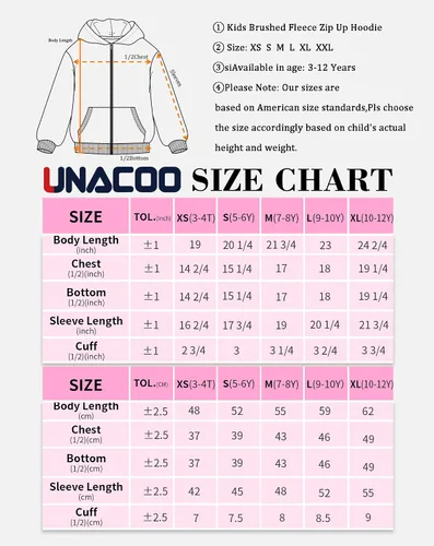 Miniatura 6 de UNACOO Sudadera con capucha y cremallera para niñas y niños pequeños con capucha y cremallera (edad 3-12 años), Multi
