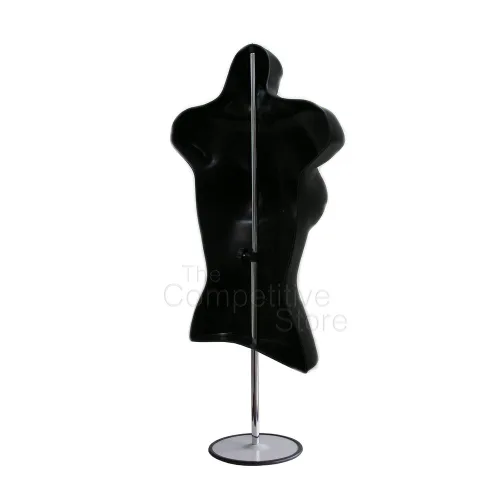 Miniatura 4 de DisplayTown - Maniquí femenino con torso y soporte de metal, parte trasera hueca, cuerpo apilable, forma para exhibir camisetas, mostrador