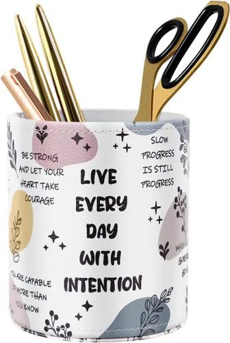 Miniatura 15 de Soporte para bolígrafos para mujeres y niñas, taza de lápices, decoración de escritorio rosa, soporte para brochas de maquillaje, soporte grande