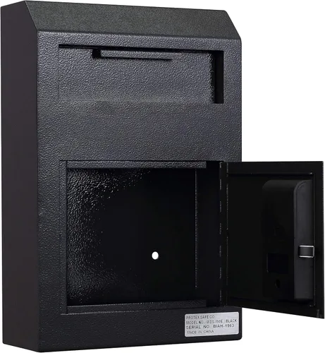 Miniatura 4 de ProtexSafe Wall Mount Drop Box (WDS-150E II), bisagra de piano, sugerencias seguras, boletas, llaves, correo, dinero, cheques de alquiler y más