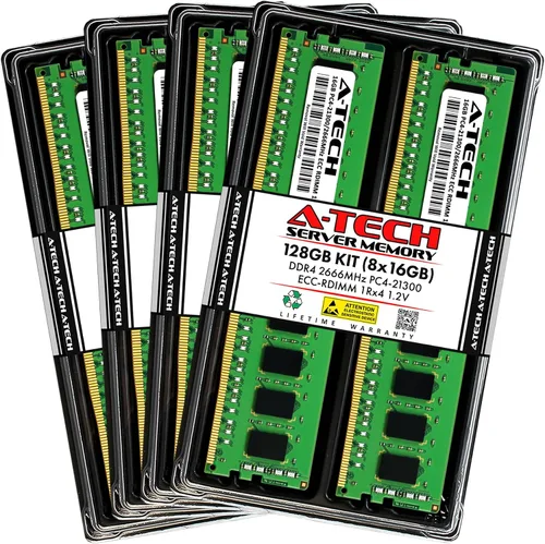 Miniatura 26 de A-Tech 4GB DDR4 2133MHz PC4-17000 ECC RDIMM 1Rx8 Single Rank 1.2V ECC Registered DIMM de 288 pines Módulo de actualización de memoria RAM