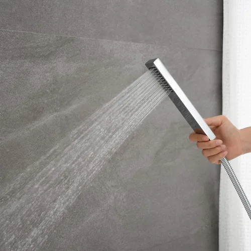 Miniatura 6 de Grifo de bañera independiente Grifos de llenado de bañera Cromo Montaje en piso Latón Manija única con ducha de mano Cromado
