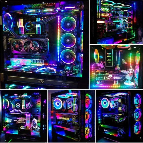Miniatura 6 de Tira LED magnética NEON direccionable RGB para PC, tira ARGB de silicona difusa flexible de 4 x 13.7 pulgadas para cabezal LED de 5 V y 3 pines