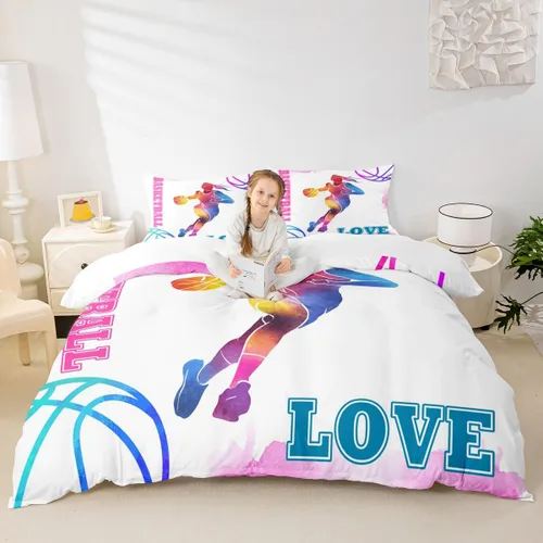 Miniatura 10 de Juego de funda de edredón para niños de fútbol americano, tamaño individual, juego de ropa de cama de fútbol de rugby de llama, decoración
