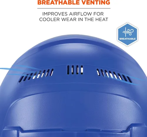 Miniatura 3 de Ergodyne Skullerz 8966 - Casco ligero estilo gorra con ventilación ajustable, tipo 1, clase C Azul