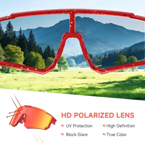 Miniatura 6 de Gafas de sol de béisbol deportivas para jóvenes, ligeras, polarizadas, para sóftbol, ciclismo, para niños y niñas de 3 a 12 años C01-red