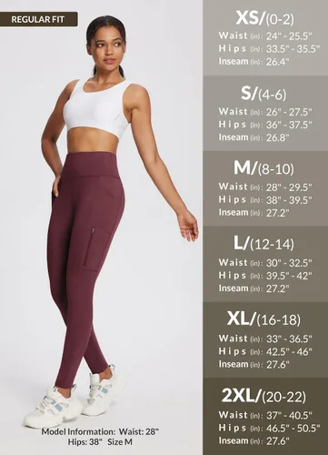 Miniatura 17 de baleaf Leggings con forro polar para mujer, impermeables, pantalones de senderismo de invierno, mallas térmicas para correr, bolsillos