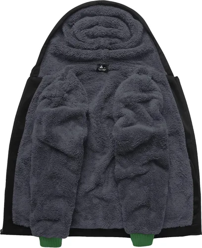 Miniatura 43 de SCODI Sudaderas con capucha para hombre, forro polar pesado, cremallera completa, forro de sherpa grueso, chaqueta con capucha