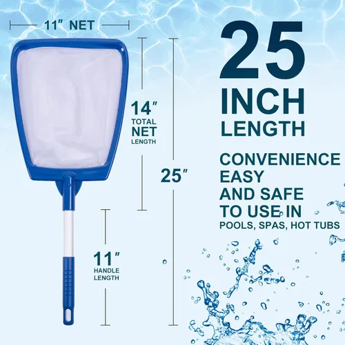 Miniatura 5 de POOLAZA Red de desnatador de jacuzzi de mano, piscina profesional, spa, red de desnatador de estanque con mango de poste de aluminio, red de malla
