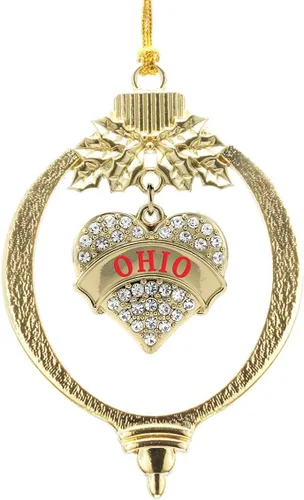 Miniatura 129 de Inspired Silver - Twin #1 - Adorno de Navidad dorado - Adorno de árbol de Navidad con dije de corazón con circonita cúbica - Decoración colgante
