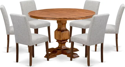 Miniatura 19 de East West Furniture I3AB5-747 - Juego de mesa de comedor de 5 piezas para 4 personas, incluye una mesa de cocina redonda con pedestal y 4 sillas
