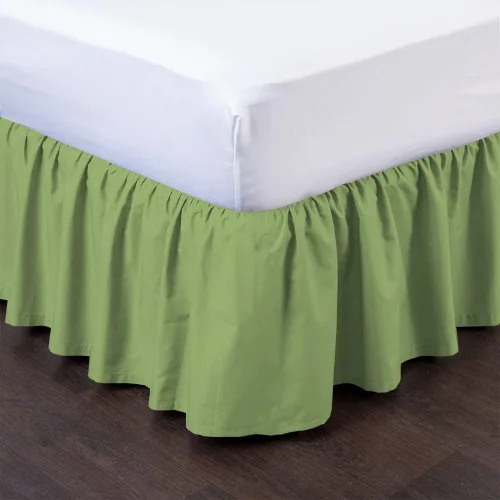 Miniatura 12 de Falda de cama – Falda de cama con volantes (individual, rosa) de 12 pulgadas de caída de polvo con plataforma, tela 100% algodón de 800 hilos, falda