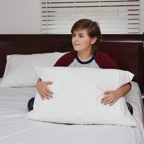 Miniatura 3 de Pacific Linens Fundas de almohada de mezcla de algodón blanco, calidad de hotel de 20 x 30 pulgadas, paquete de 2 fundas de almohada