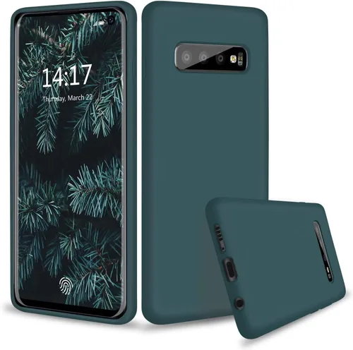 Miniatura 8 de Funda compatible con Galaxy S10, forro de tela de microfibra de silicona líquida, cubierta de cuerpo completo con protección de pantalla y cámara