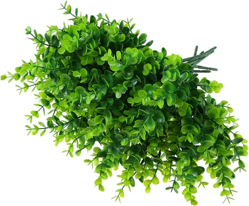 Miniatura 9 de XLFAQXM Plantas artificiales, flores, hierba, arbustos, paquete de 8 flores de plástico sintético que no se decoloran, para exteriores, para granja