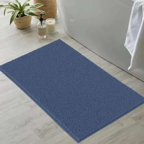 Miniatura 134 de LuxUrux Tapete de microfibra afelpada, de felpilla extrasuave, pelo largo de 1 pulgada, muy absorbente, para baño o ducha, lavar y secar a máquina