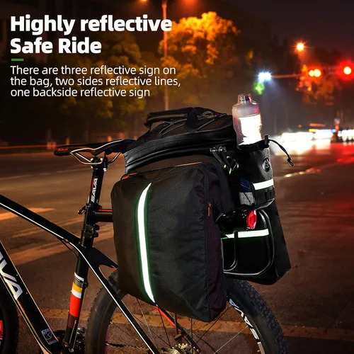 Miniatura 6 de ROCKBROS - Bolsa de maletero para bicicleta, impermeable, de cuero de carbono, para el asiento trasero, alforja, bolso de mano