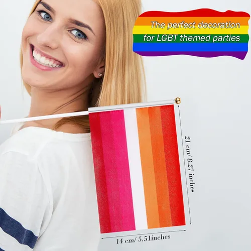 Miniatura 2 de Weewooday Juego de 108 banderas de orgullo mini LGBT pequeña bandera progreso de mano arco iris gay Genderqueer asexual no binario lesbiana