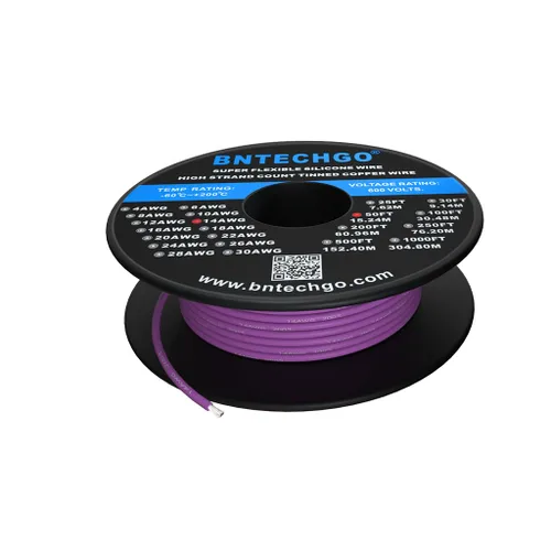 Miniatura 23 de BNTECHGO Carrete de alambre de silicona calibre 14 20 pies rojo y 20 pies negro flexible 14 AWG alambre de cobre estañado trenzado