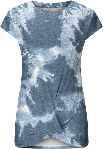 Miniatura 5 de DASAYO Women's Cap Sleeve T-Shirts Cute Floral Fashion Tops Shirt Loose Fit Going Out Trendy Bohemian Blouses Summer Outfits