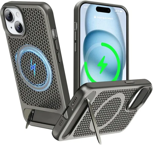Miniatura 18 de Funda magnética de disipación de calor para iPhone 13 Pro Max, para MagSafe, protección contra caídas Coolingf, funda con función atril ajustable