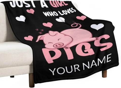 Miniatura 14 de Manta de cerdo para regalo, manta de franela polar de 50 x 60 pulgadas, suave para niñas, niños y adultos, ligera, cómoda, cálida manta con temática
