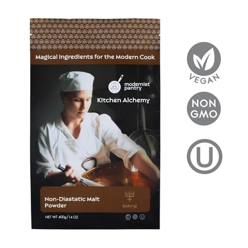 Miniatura 2 de Polvo de malta de cebada no diastásica sin OMG, vegano, certificado OU Kosher, 400 g/14 oz