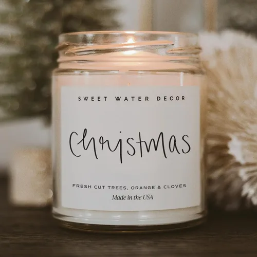 Miniatura 7 de Sweet Water Decor Vela perfumada de Navidad con aroma a canela, árboles, naranja y clavo - Vela de invierno perfumada - Velas de Navidad
