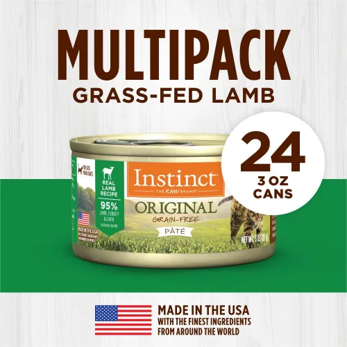 Miniatura 6 de Instinct Original Paté - Alimento húmedo para gatos, receta sin granos, cordero real, 3 onzas (paquete de 24)