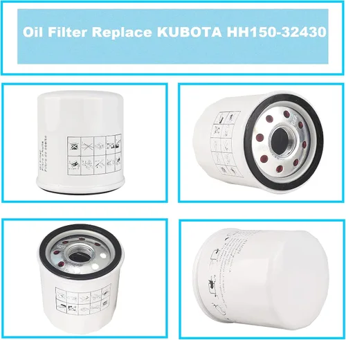 Miniatura 4 de HH150-32430 Filtros de aceite para Kubota D722 D902 WG750 WG752 WG972 Grasshopper 321D 325 325D 329 432 721 721D 725 729 932 Tractores Reemplazar