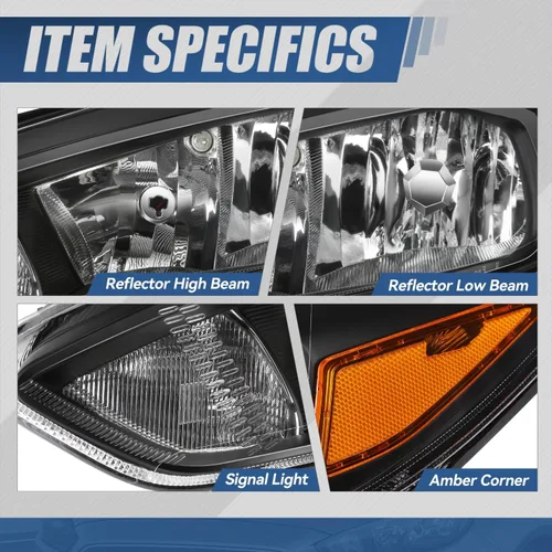 Miniatura 3 de Auto Dynasty Conjunto de faros delanteros compatible con Ford Focus de 3ª generación, 2015, 2016, 2017, 2018, repuesto de faros halógenos