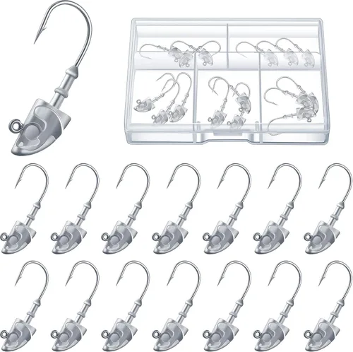 Miniatura 8 de 15 piezas Swimbait Jig Head Jig Head Cebo Cabeza Cebo de plomo Pesado Ganchos Giratorios Jig Head Spinning Fish Jig Head para agua salada y agua