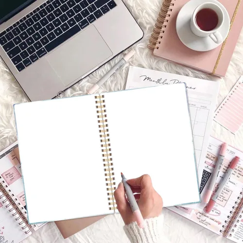 Miniatura 7 de Heveboik Cuaderno en blanco A5 - Cuaderno de papel en blanco de 70 hojas/140 páginas, papel blanco grueso de 100 GSM, diario en espiral en blanco