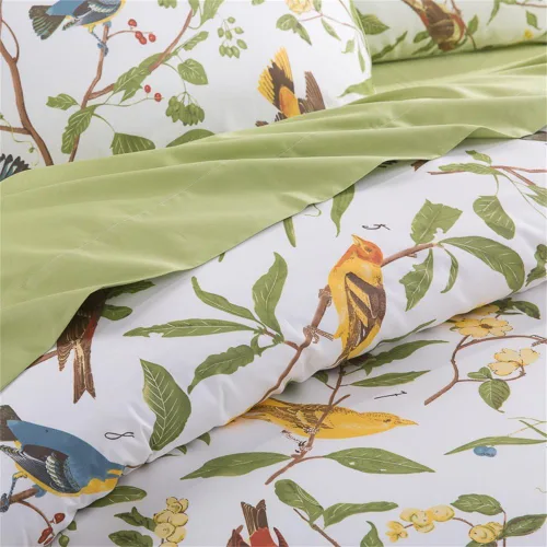 Brandream American Country Botanical Flower Birds Print Bedding 800tc algodón satén romántico floral funda nórdica 3pc conjunto colorido patrón