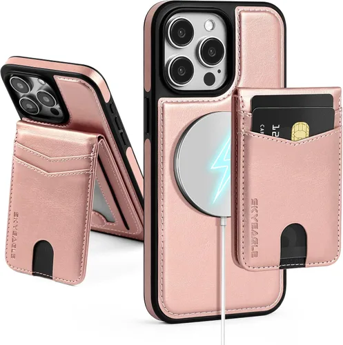 Miniatura 50 de SkyEagle Magsafe - Funda magnética 2 en 1 desmontable para iPhone 11 Pro Max con tarjetero, para mujeres y hombres, piel sintética con bloqueo RFID