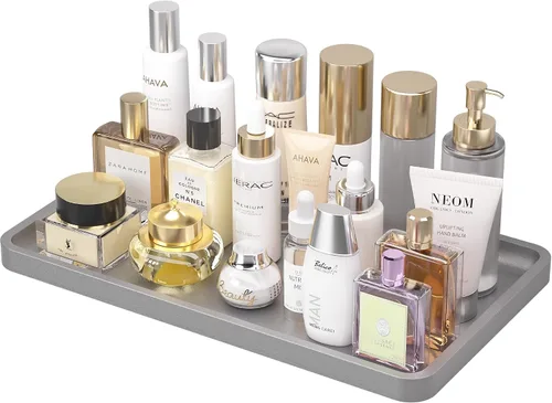 Miniatura 14 de Weenson Bandeja de tocador de baño para encimera, artículos de tocador, decoración de maquillaje, velas de perfume, bandeja de cocina para Blanco